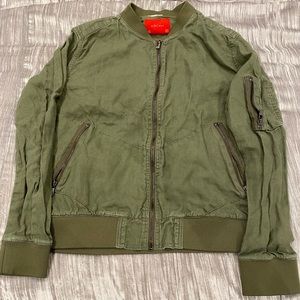 Zara Men Green Linen Bomber
